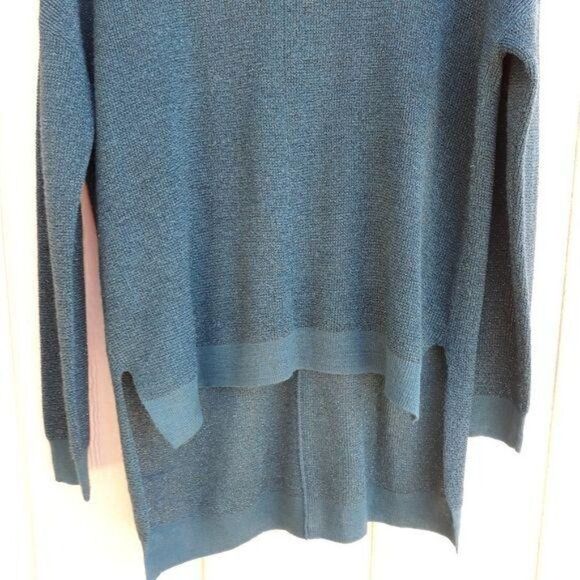 BCBGeneration Sweater Metallic Teal Oversized Slouchy High Low Size M/L - Picture 6 of 14